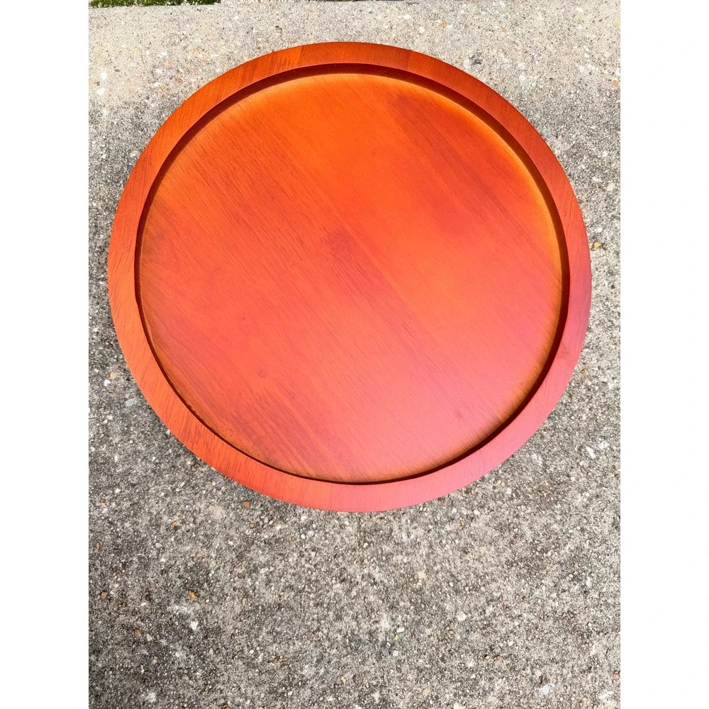 13 Inch‎ Solid Wood Lazy Susan Turntable Red Wood Grain Heavy Duty 360